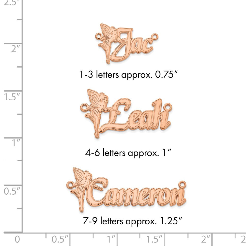 14k Rose Gold Fairy Name Plate