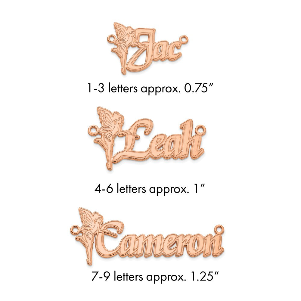 14k Rose Gold Fairy Name Plate