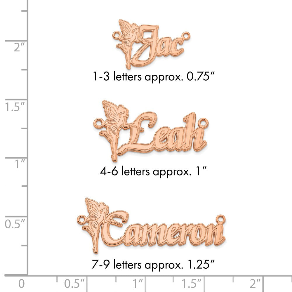 Sterling Silver/Rose-plated Fairy Name Plate