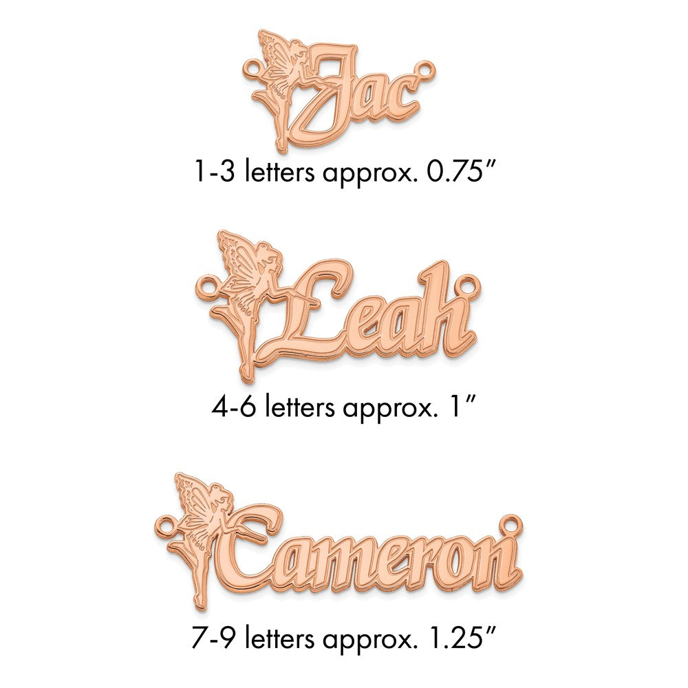 Sterling Silver/Rose-plated Fairy Name Plate