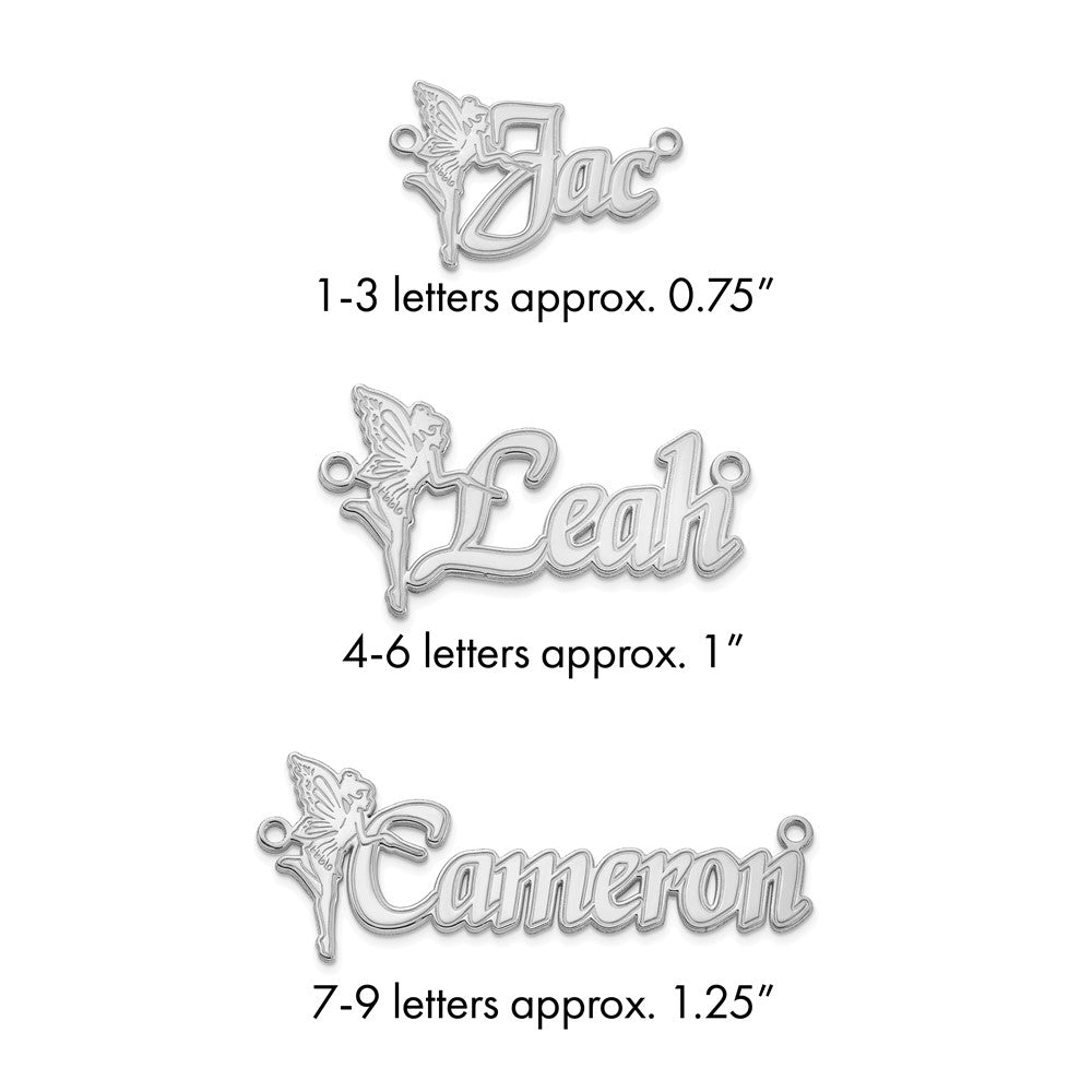 Sterling Silver/Rhodium-plated Fairy Name Plate