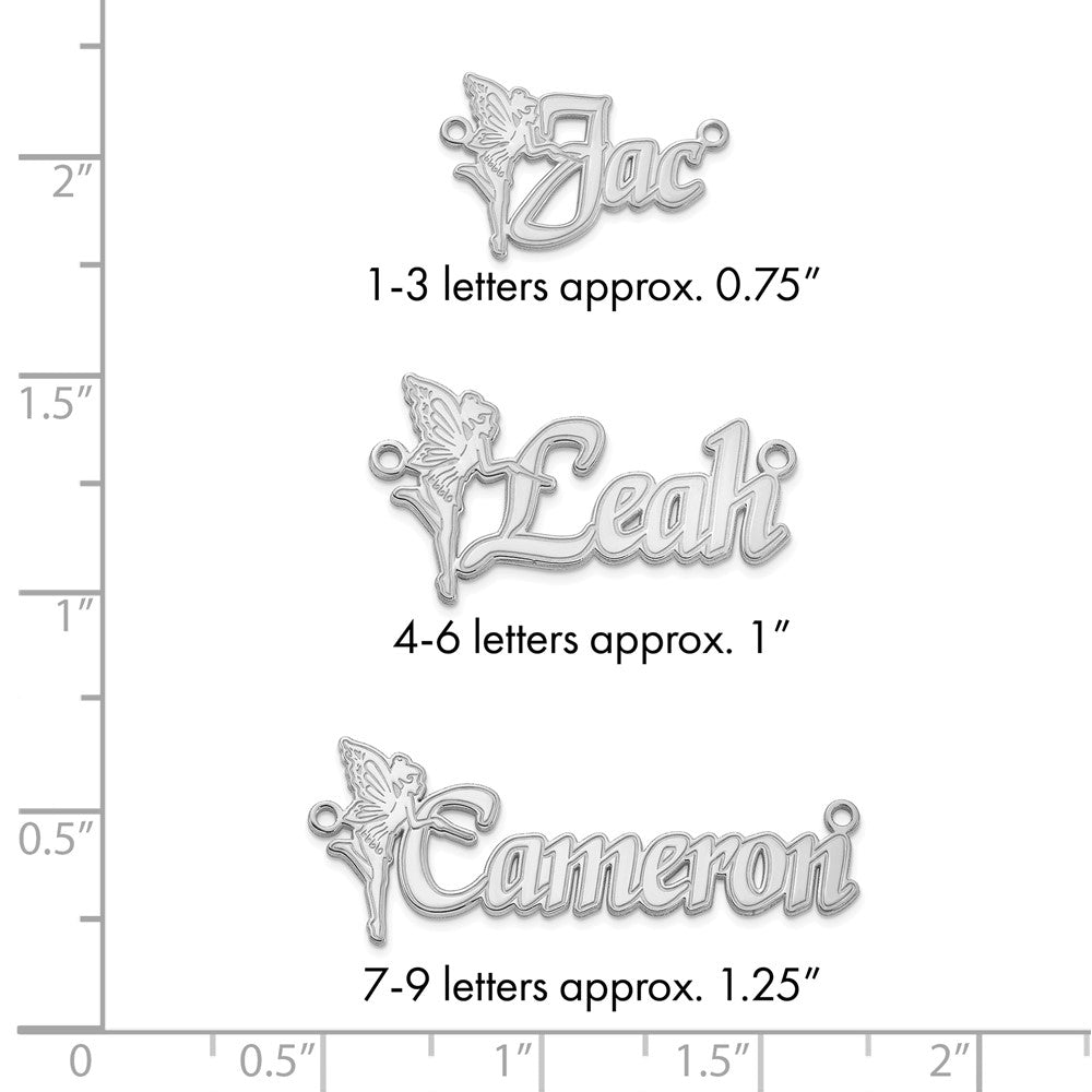 14k White Gold Fairy Name Plate