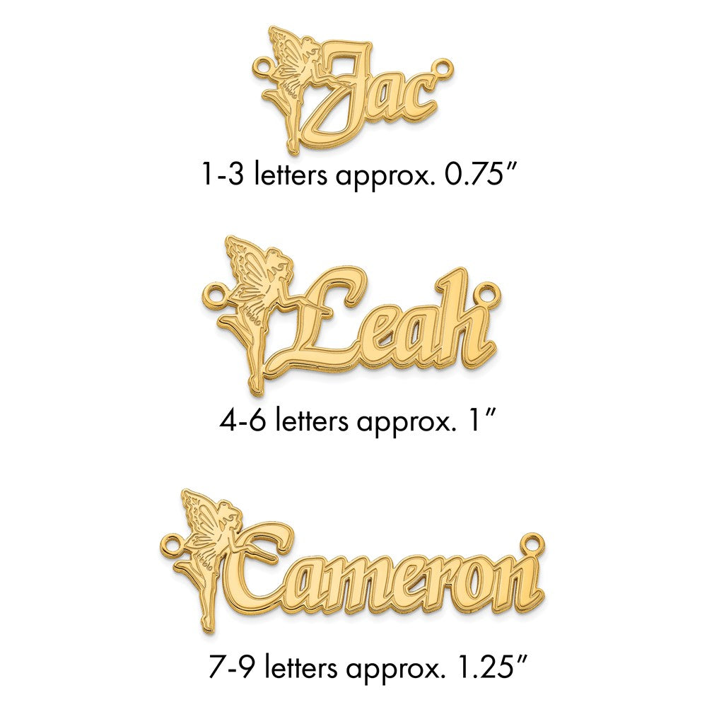 10k Yellow Gold Fairy Name Plate