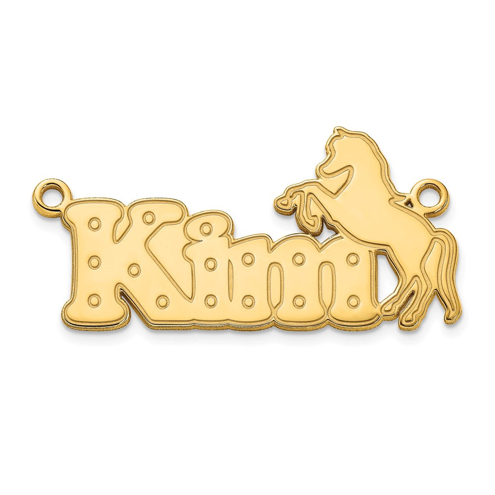 Sterling Silver/Gold-plated Horse Name Plate