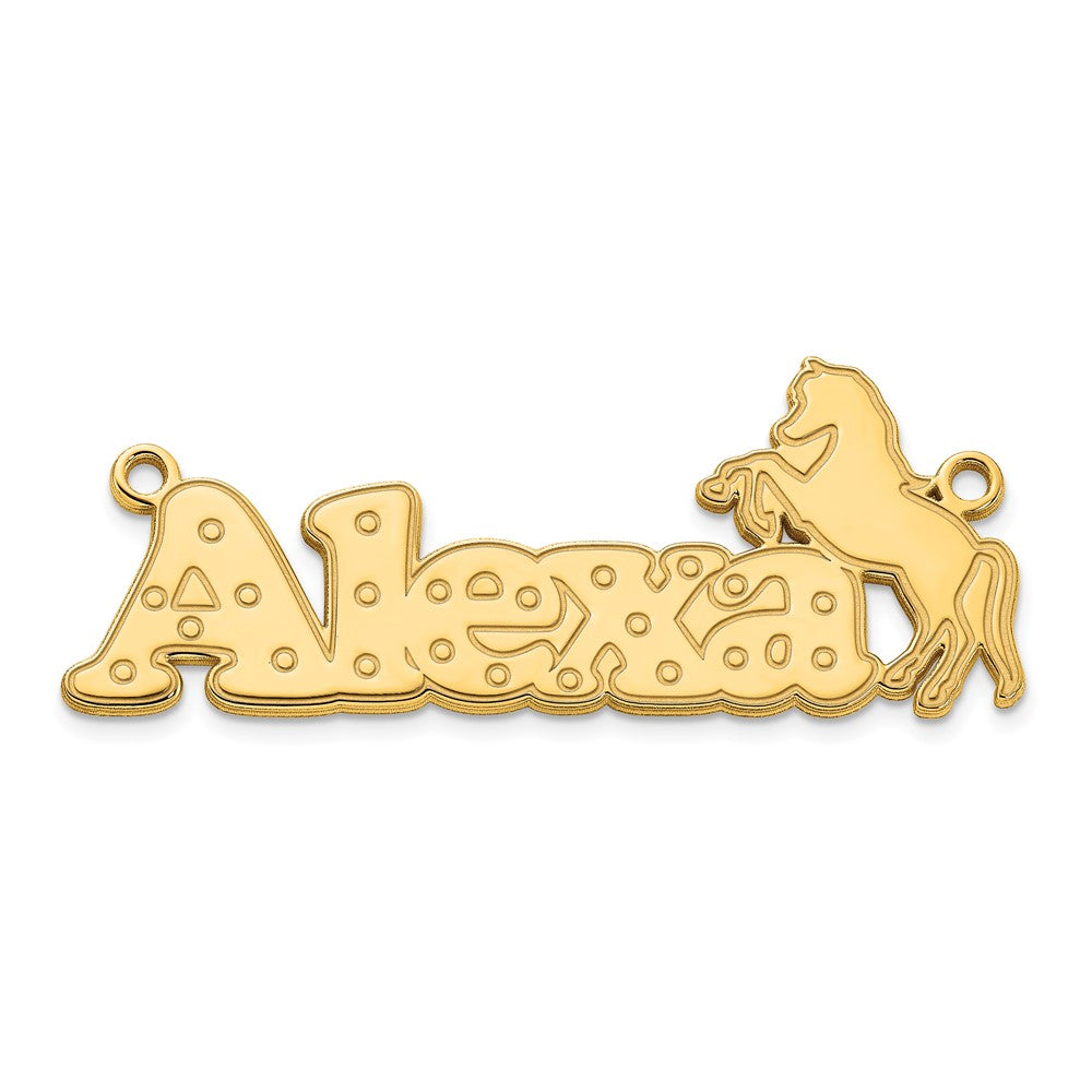 Sterling Silver/Gold-plated Horse Name Plate