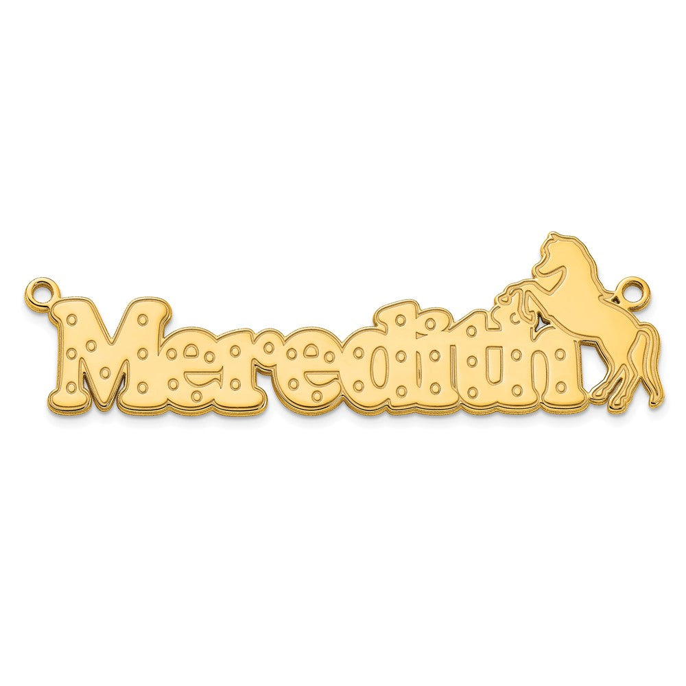 Sterling Silver/Gold-plated Horse Name Plate