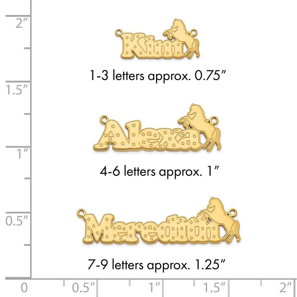 Sterling Silver/Gold-plated Horse Name Plate