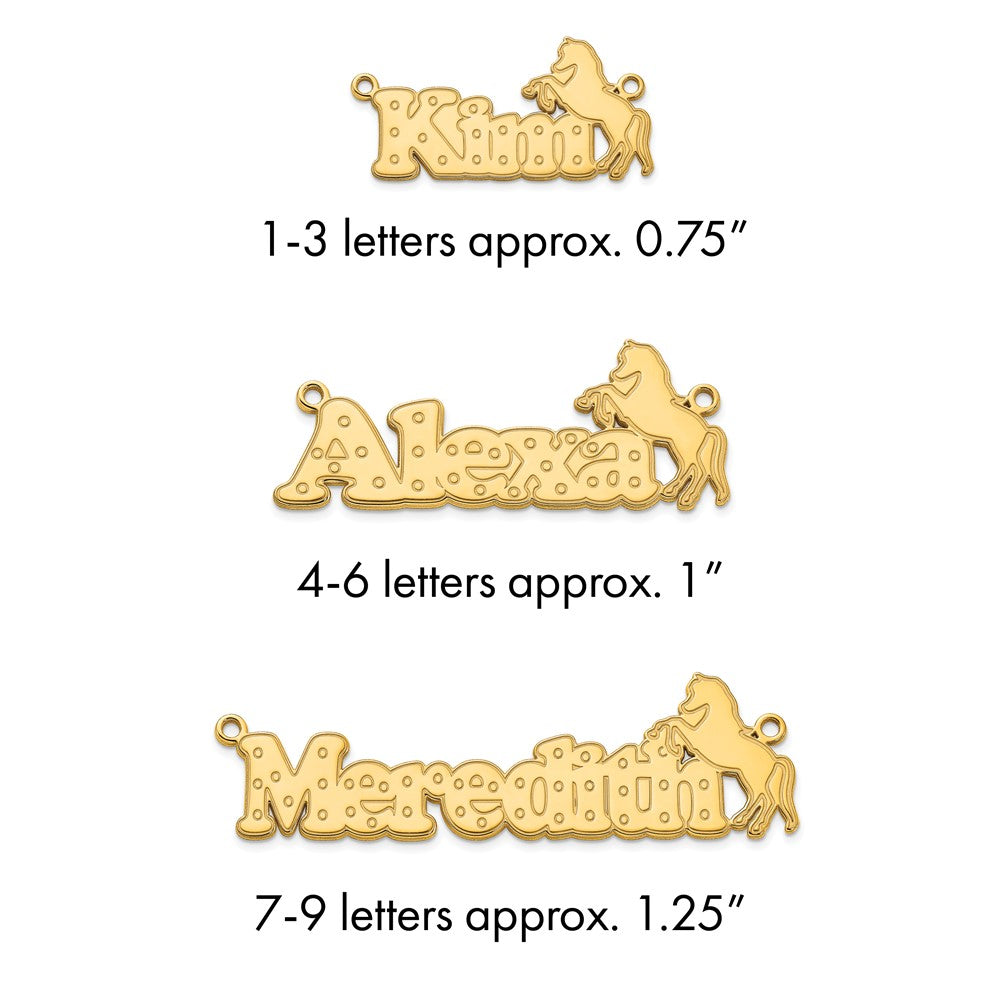 Sterling Silver/Gold-plated Horse Name Plate