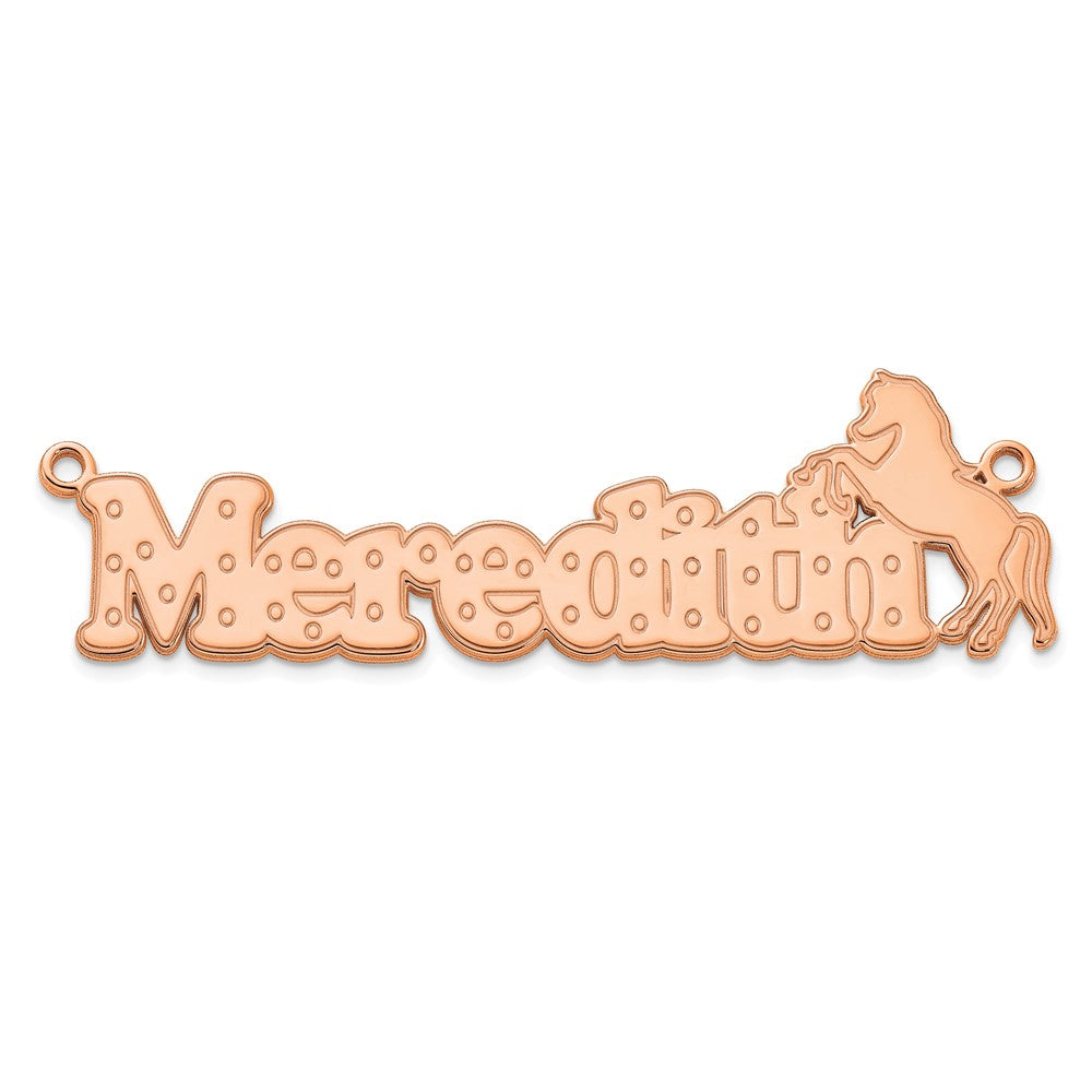 14k Rose Gold Horse Name Plate