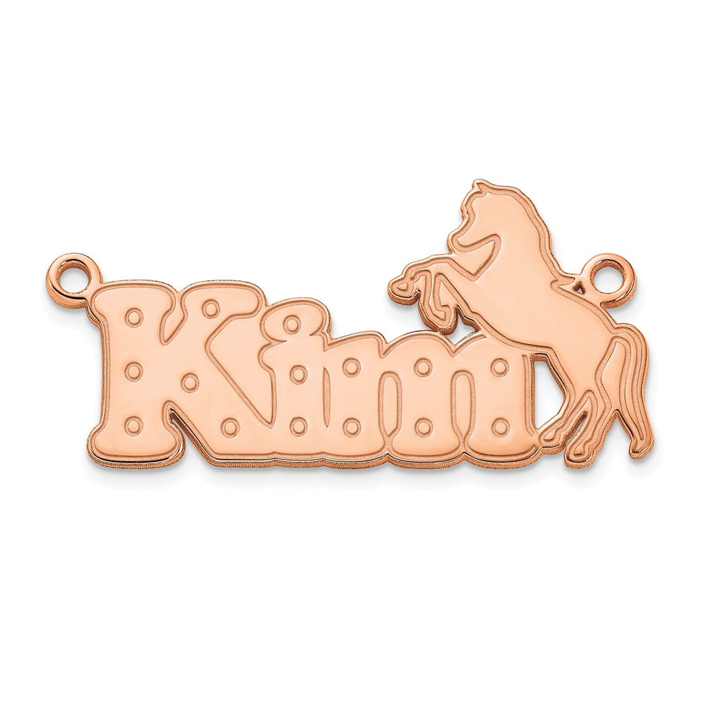 Sterling Silver/Rose-plated Horse Name Plate