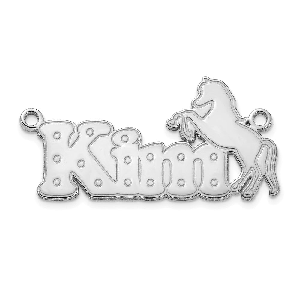 Sterling Silver/Rhodium-plated Horse Name Plate