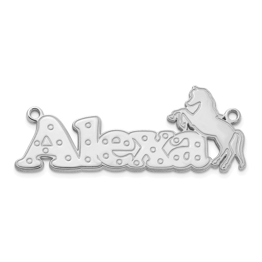 Sterling Silver/Rhodium-plated Horse Name Plate