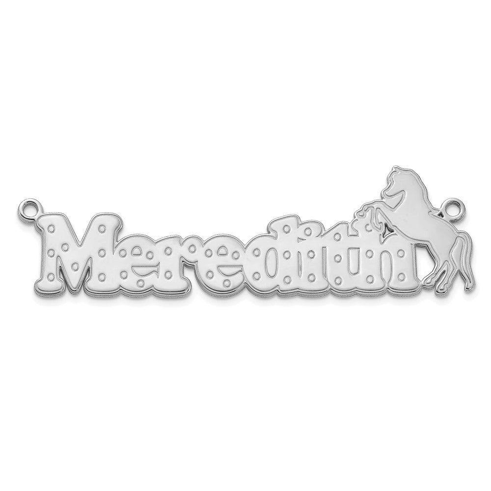 Sterling Silver/Rhodium-plated Horse Name Plate