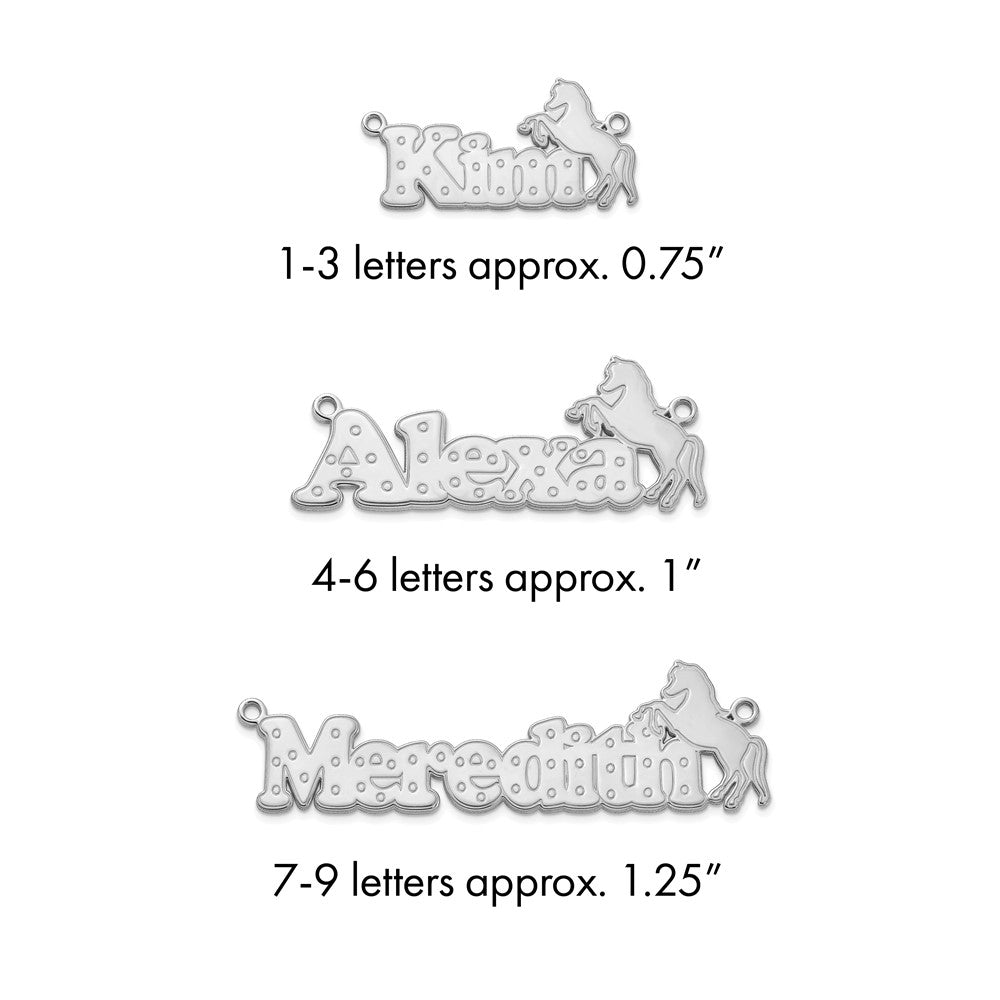 Sterling Silver/Rhodium-plated Horse Name Plate