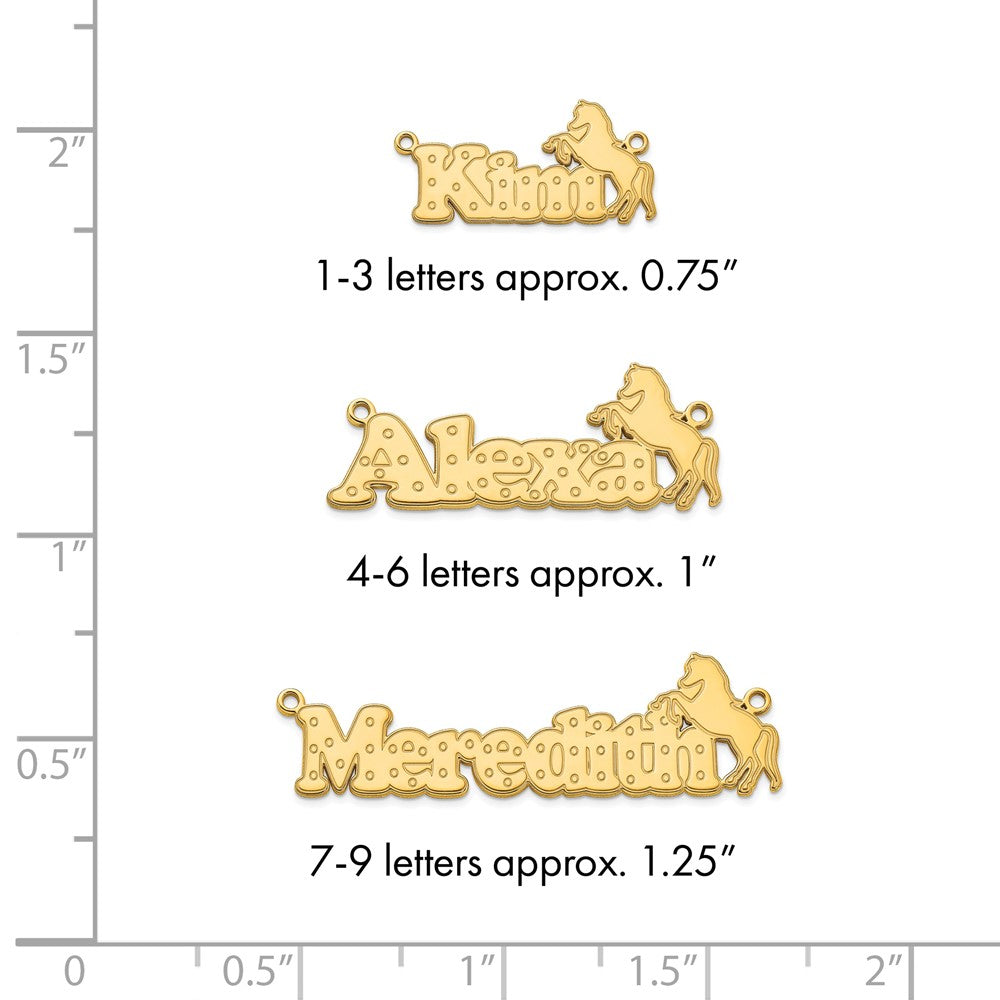 14k Yellow Gold Horse Name Plate