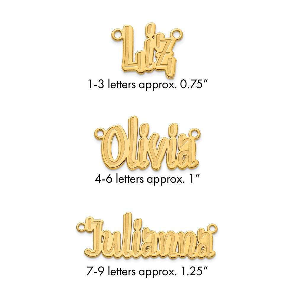 Sterling Silver/Gold-plated Etched Name Plate
