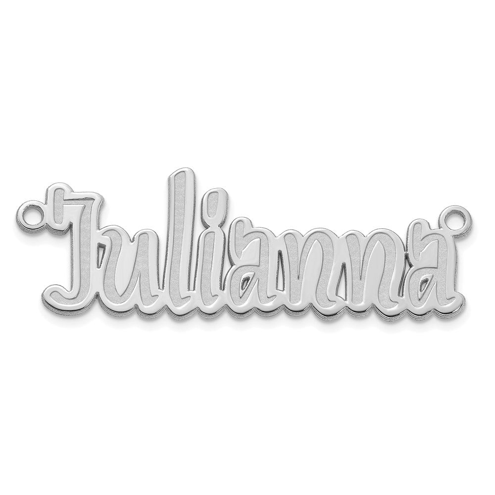 14k White Gold Etched Name Plate