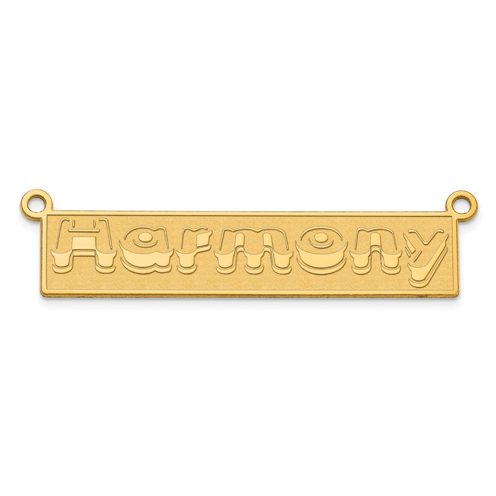 Sterling Silver/Gold-plated Etched Bar Name Plate