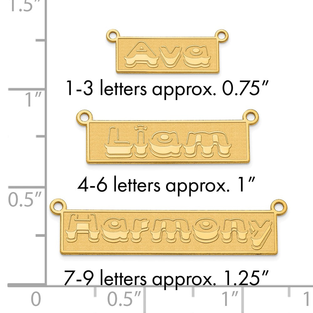 Sterling Silver/Gold-plated Etched Bar Name Plate
