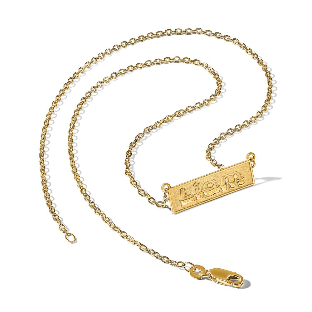 Sterling Silver/Gold-plated Etched Bar Name Plate