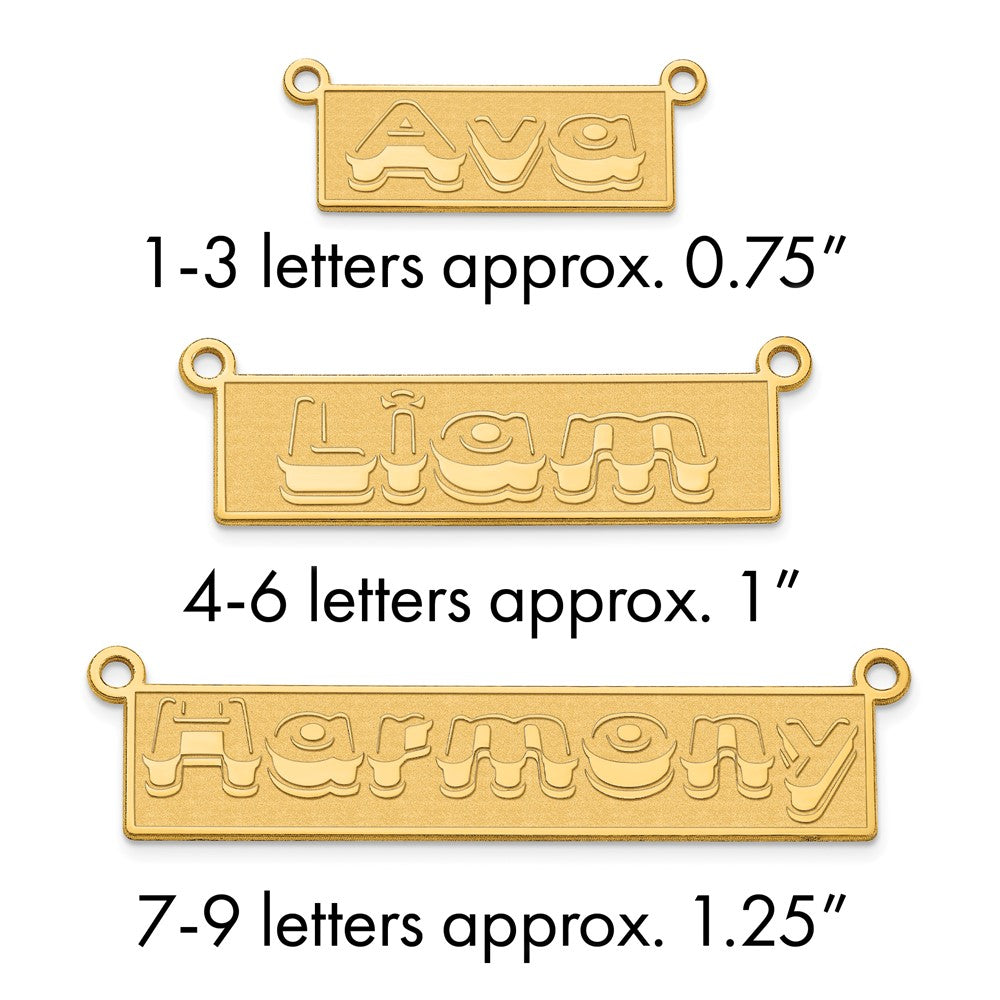 Sterling Silver/Gold-plated Etched Bar Name Plate