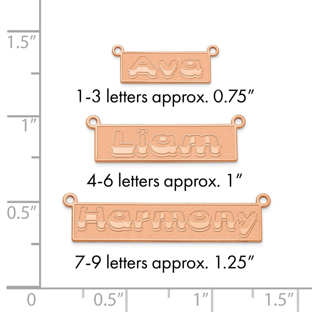 14k Rose Gold Etched Bar Name Plate