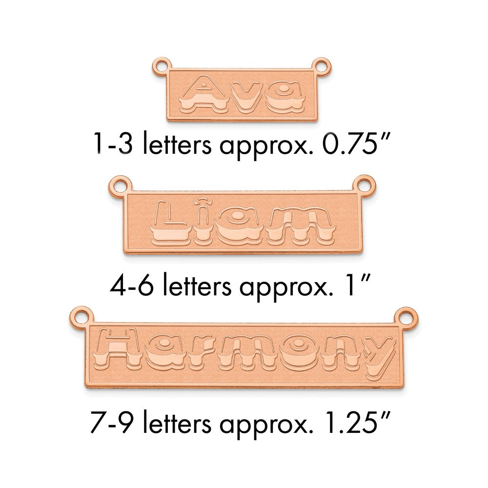 14k Rose Gold Etched Bar Name Plate