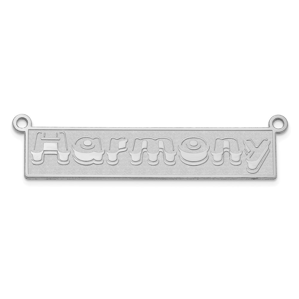 Sterling Silver/Rhodium-plated Etched Bar Name Plate