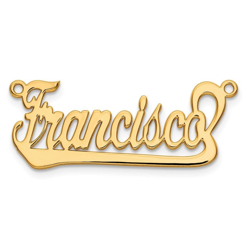 Sterling Silver/Gold-plated Underlined Name Plate