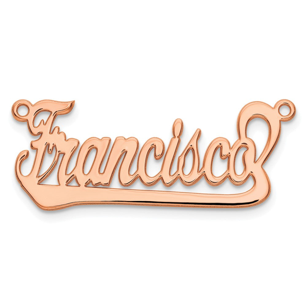 14k Rose Gold Underlined Name Plate