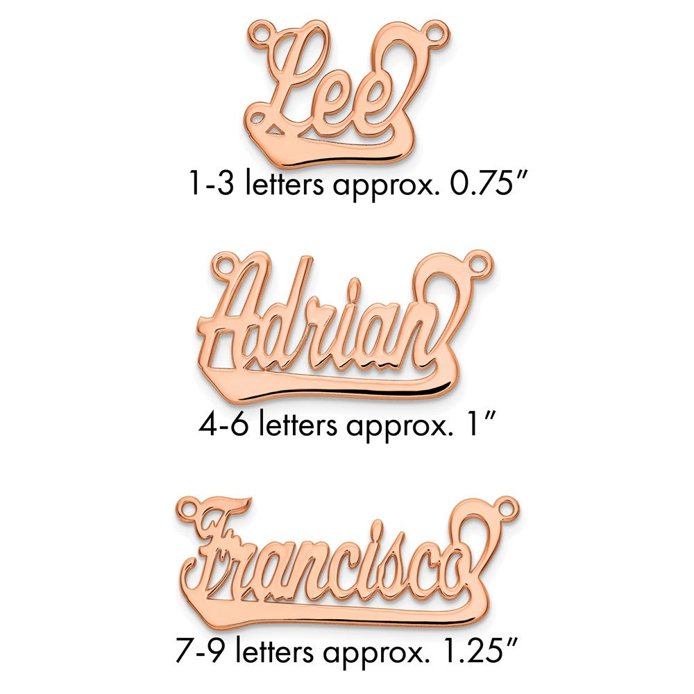 Sterling Silver/Rose-plated Underlined Name Plate