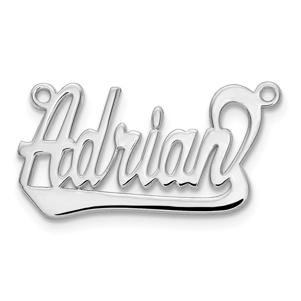 14k White Gold Underlined Name Plate