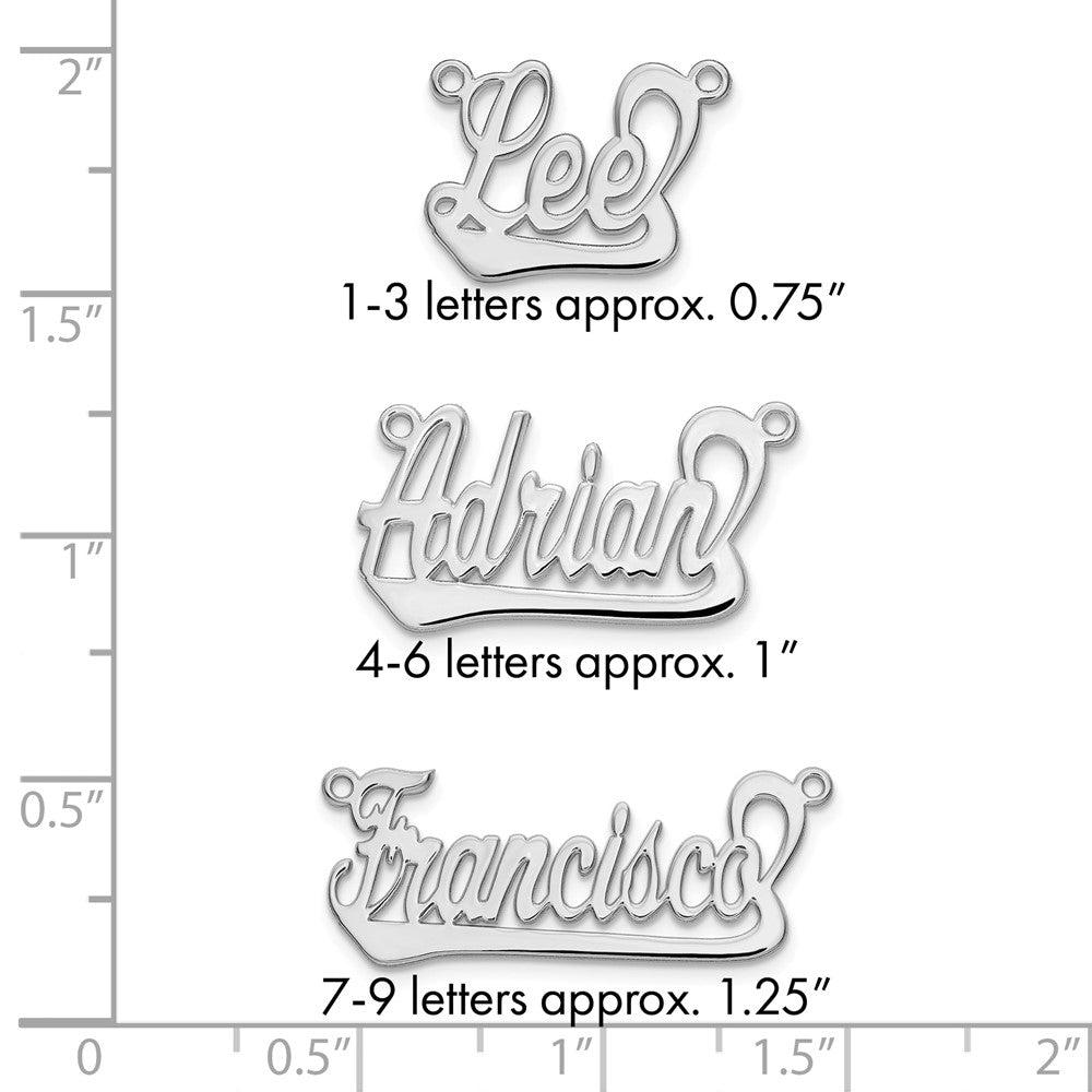 Sterling Silver/Rhodium-plated Underlined Name Plate