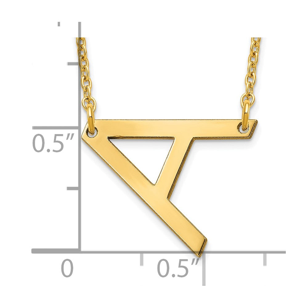 Sterling Silver Gold Plated Polished Small Letter A Necklace