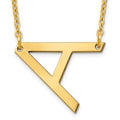 Sterling Silver Gold Plated Polished Small Letter A Necklace