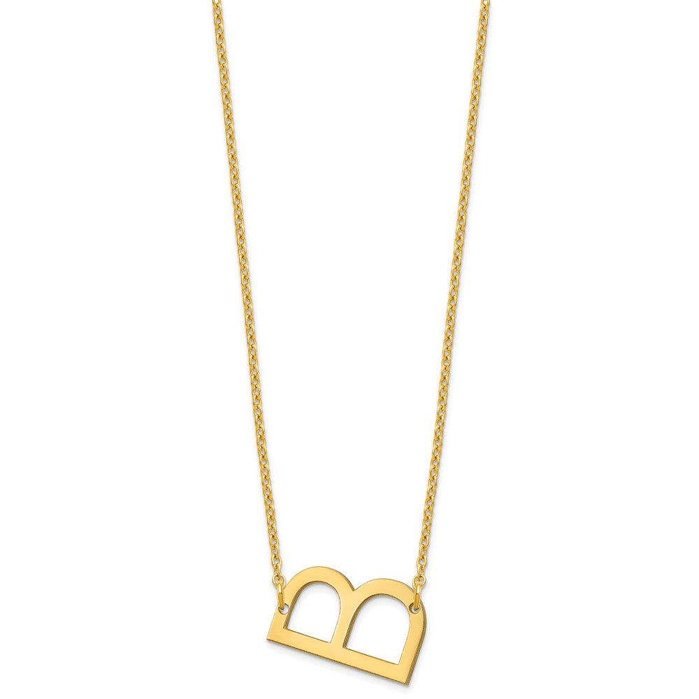 Sterling Silver Gold Plated Polished Small Letter B Necklace