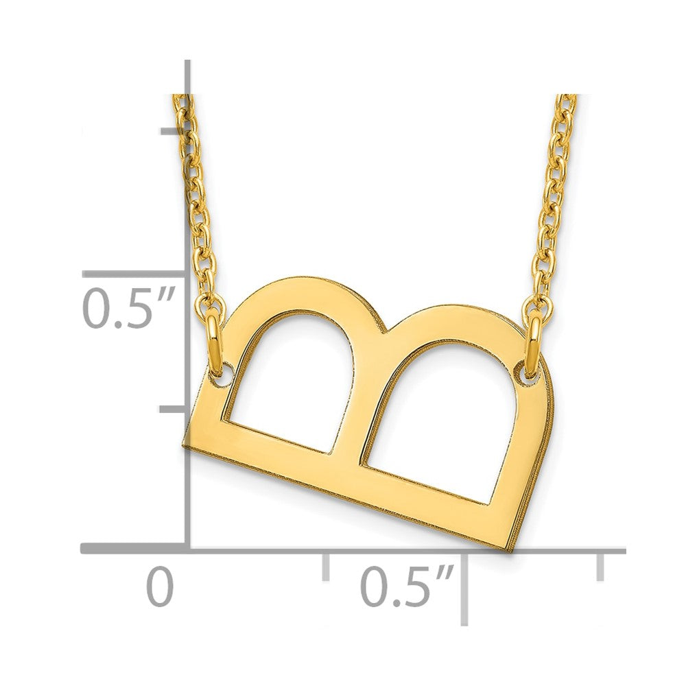 Sterling Silver Gold Plated Polished Small Letter B Necklace