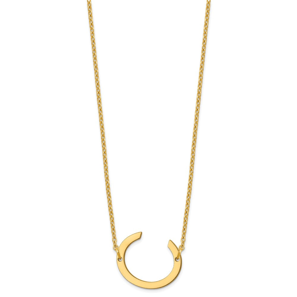 Sterling Silver Gold Plated Polished Small Letter C Necklace