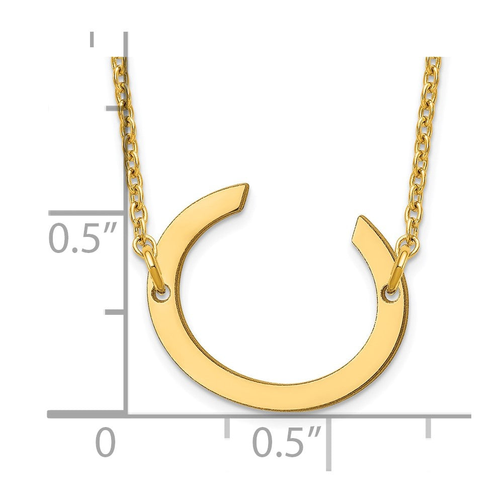 Sterling Silver Gold Plated Polished Small Letter C Necklace