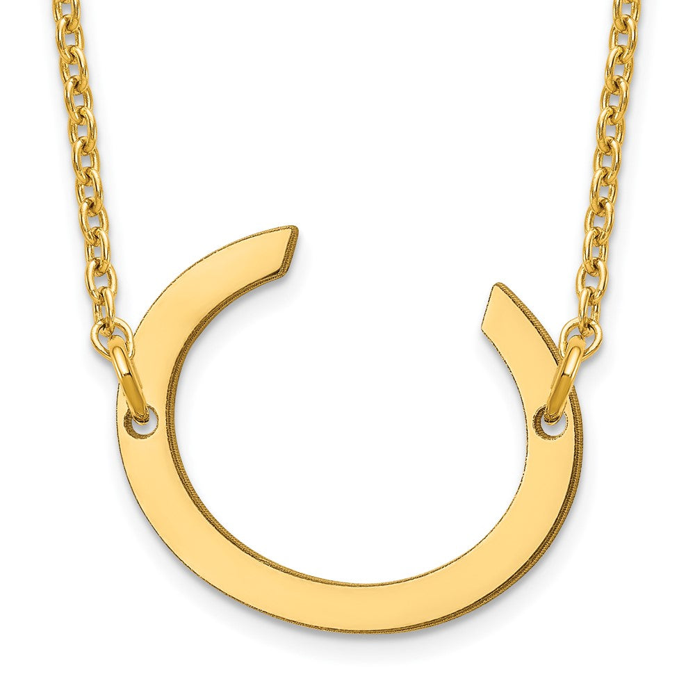 Sterling Silver Gold Plated Polished Small Letter C Necklace
