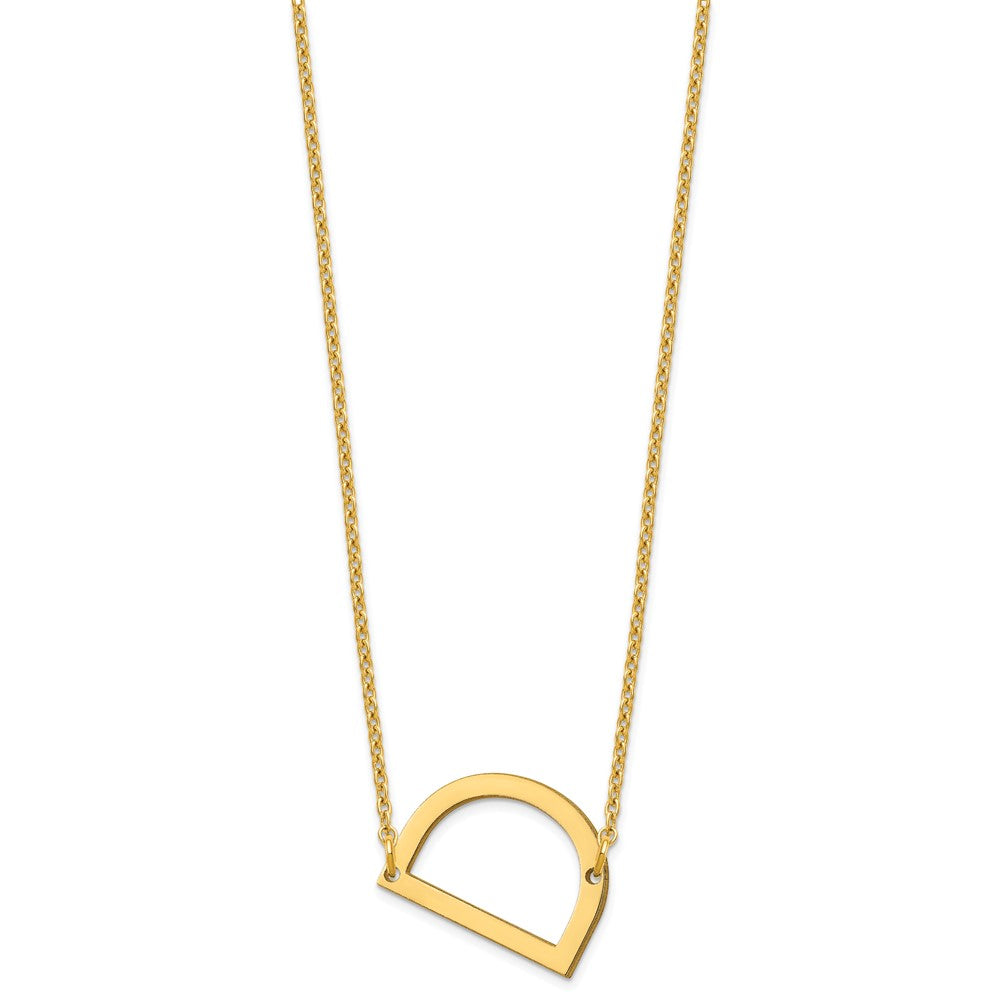 Sterling Silver Gold Plated Polished Small Letter D Necklace