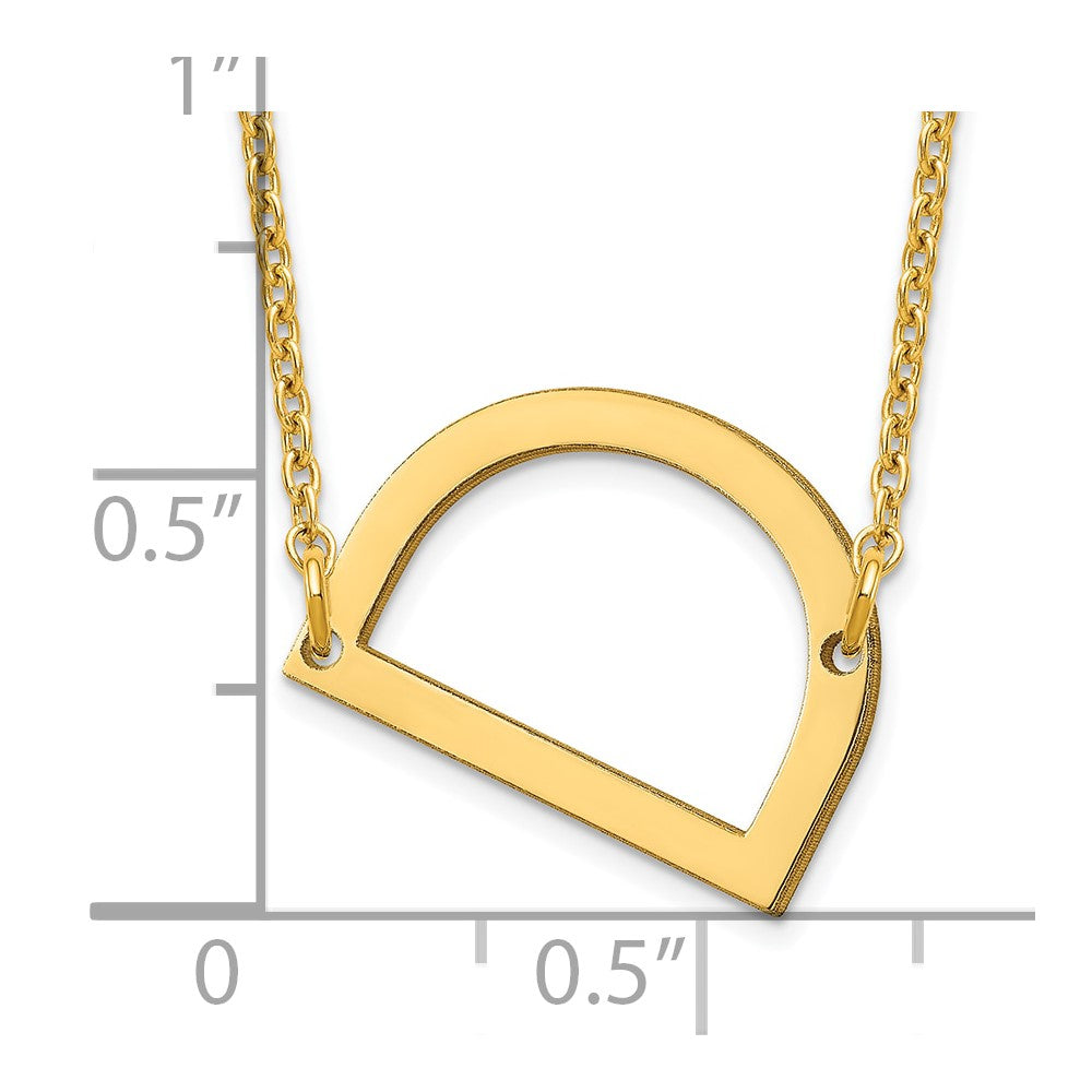 Sterling Silver Gold Plated Polished Small Letter D Necklace