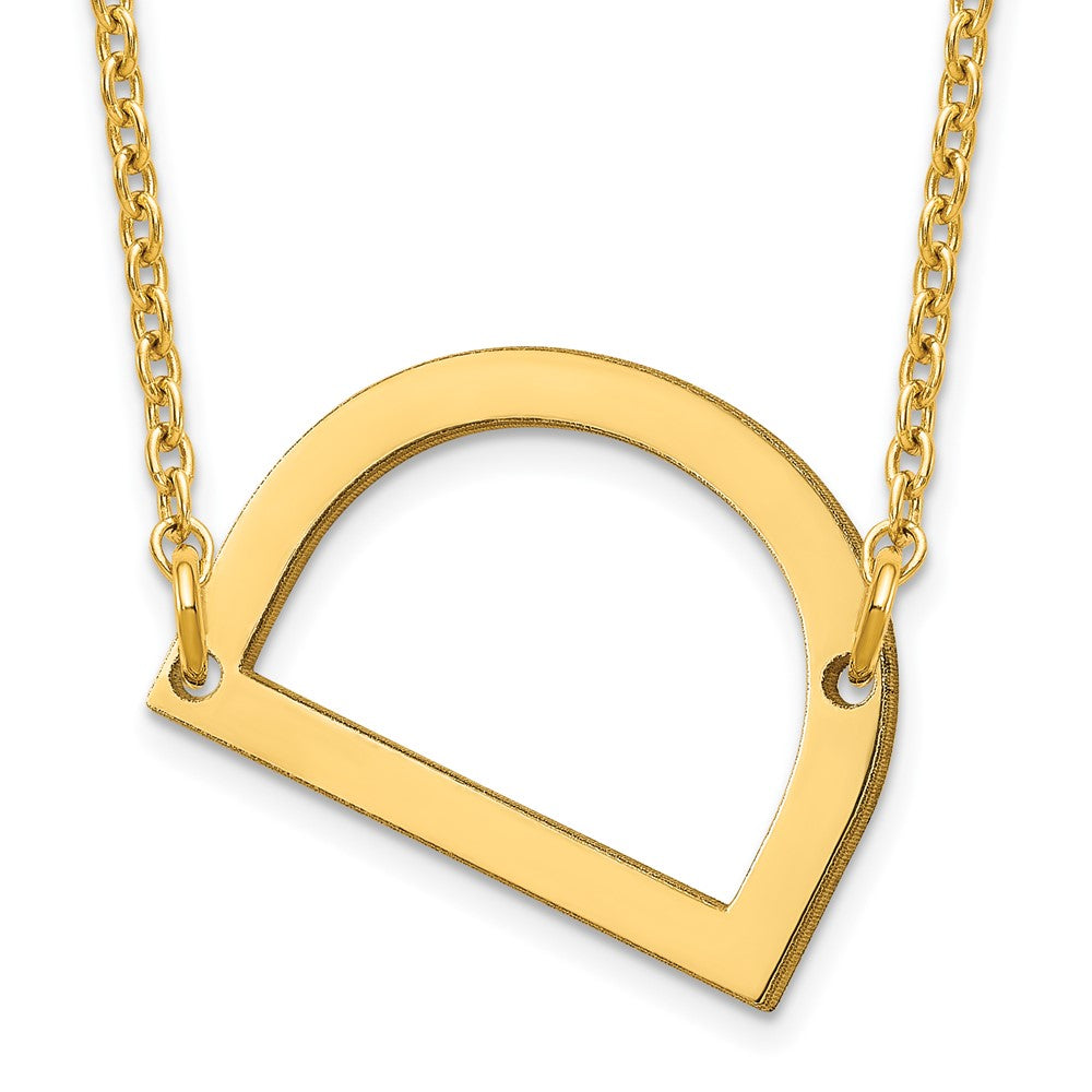 Sterling Silver Gold Plated Polished Small Letter D Necklace