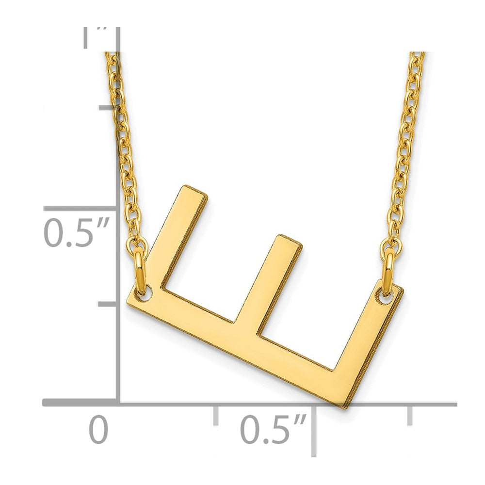 Sterling Silver Gold Plated Polished Small Letter E Necklace