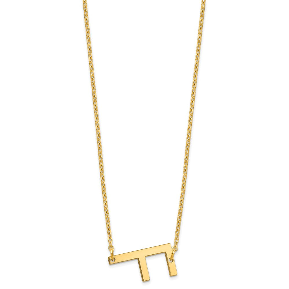 Sterling Silver Gold Plated Polished Small Letter F Necklace