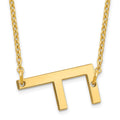 Sterling Silver Gold Plated Polished Small Letter F Necklace