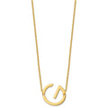 Sterling Silver Gold Plated Polished Small Letter G Necklace