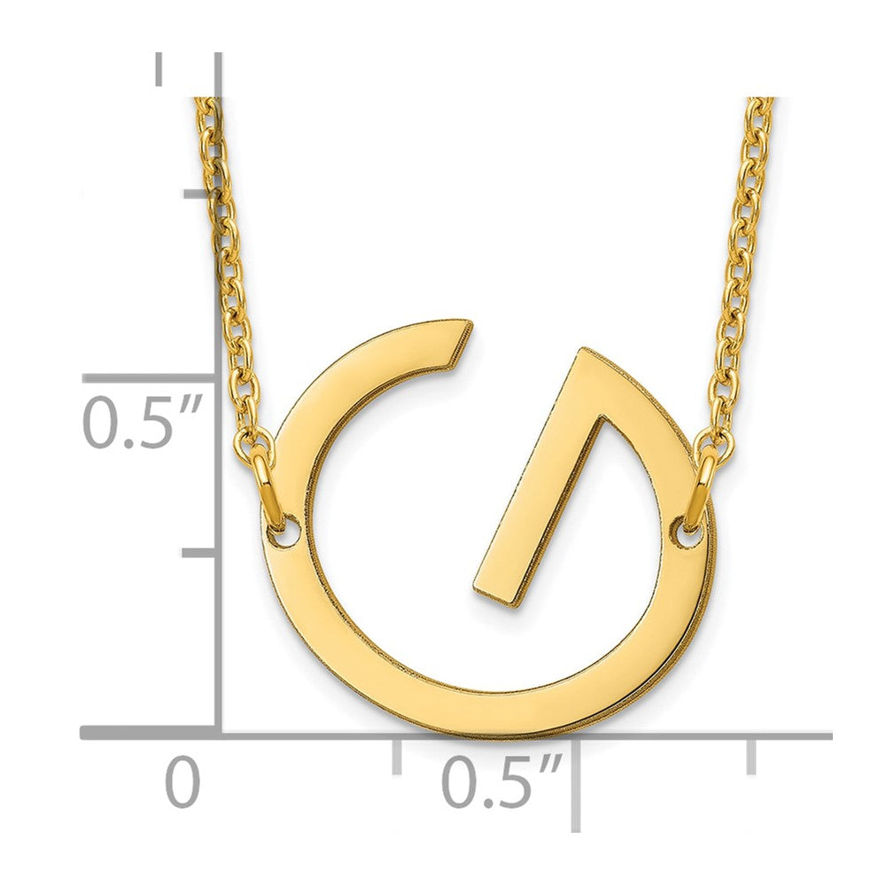 Sterling Silver Gold Plated Polished Small Letter G Necklace
