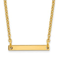 Sterling Silver Gold Plated Polished Small Letter I Necklace