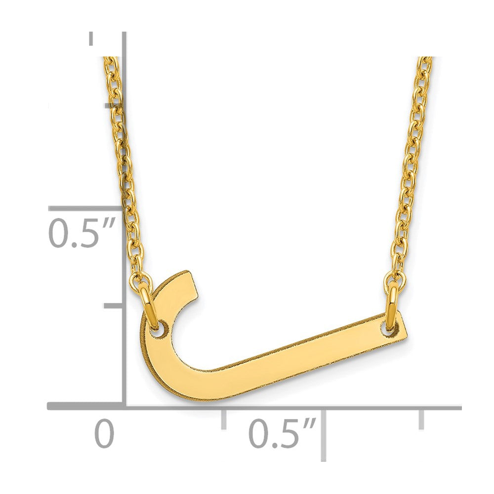 Sterling Silver Gold Plated Polished Small Letter J Necklace